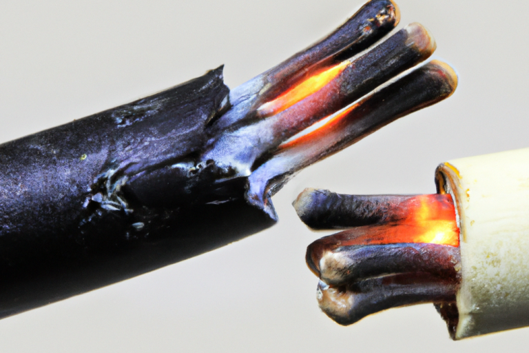 Electrical Fault Finding – Overheated Cables Voltfix Electrical Ltd Electrical fault showing overheated cables with thermal damage to insulation – fault finding in Andover